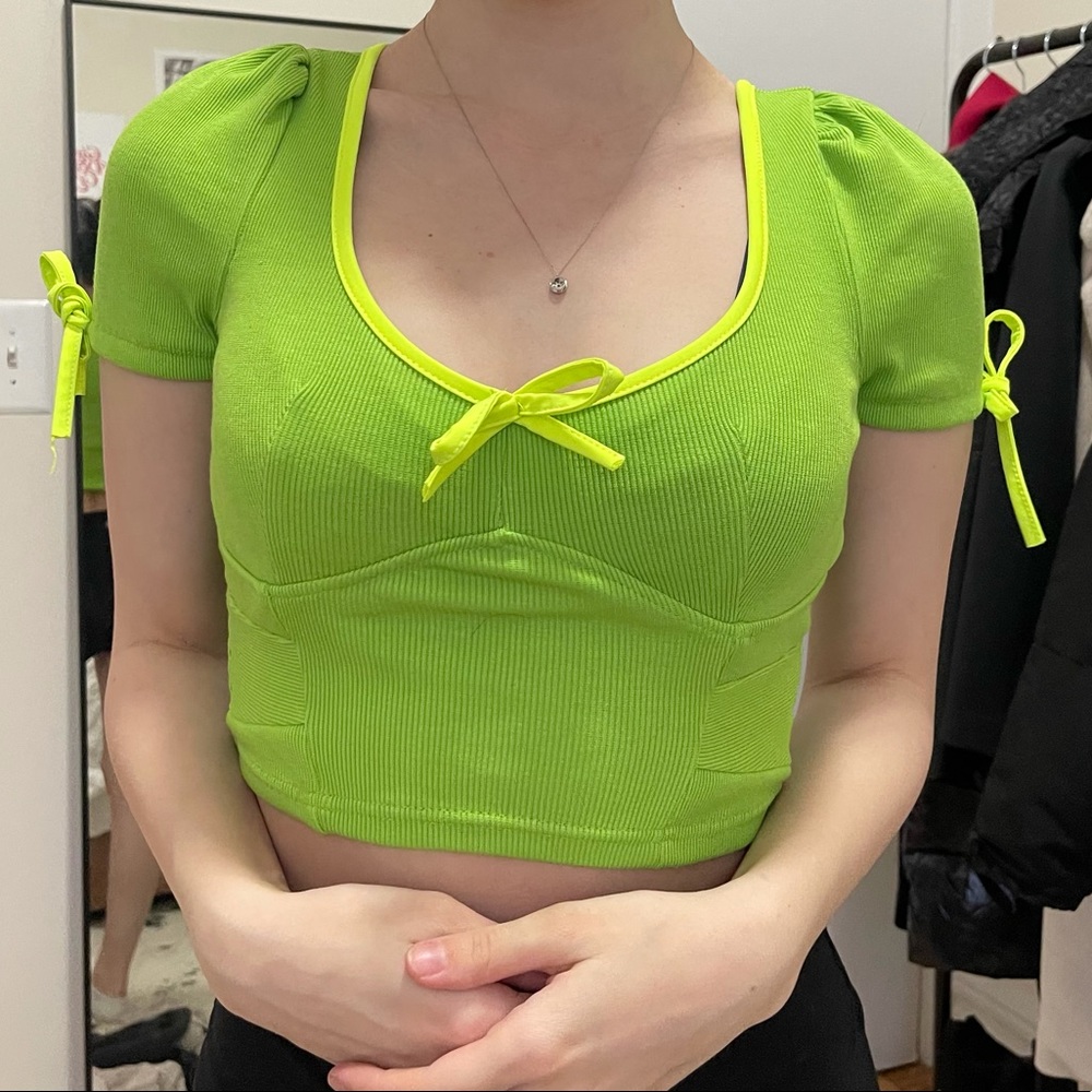 Green Tie Top